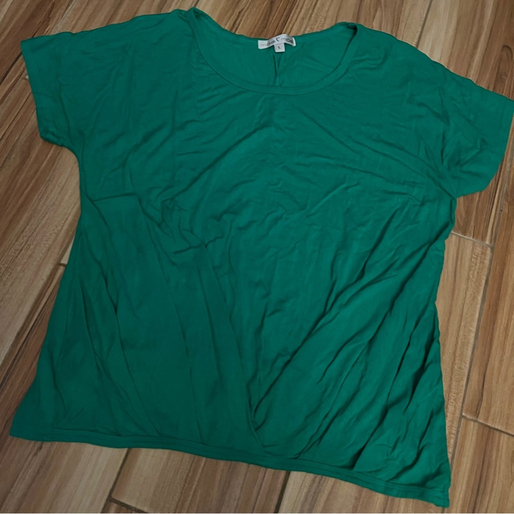 Green Shirt W/ Gathering @ Waist